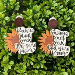 Teacher Earrings, sunflower